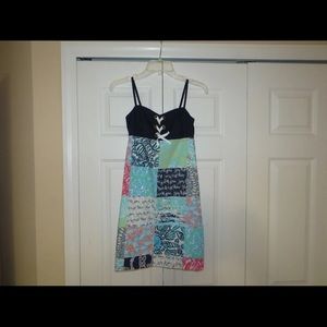 Lilly Pulitzer Rilee Mixed Patchwork Pattern Dress Size 0 MINT!